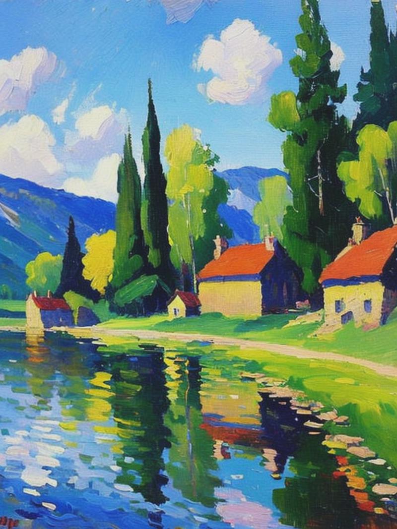 02895-2237533937-landscape with a lake and houses in the style of impressionism, in the style of Konstantin Korovin.png